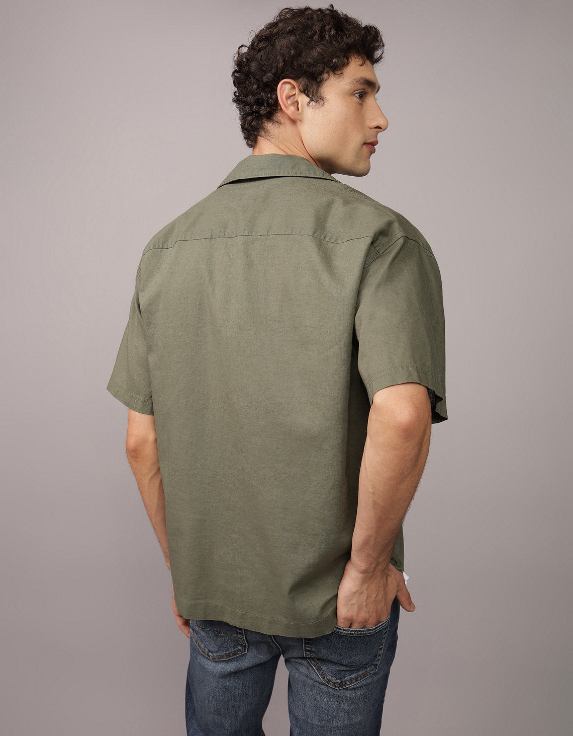 Camisa AE de lino manga corta de hombre - Generico 2154_6325_309_ob