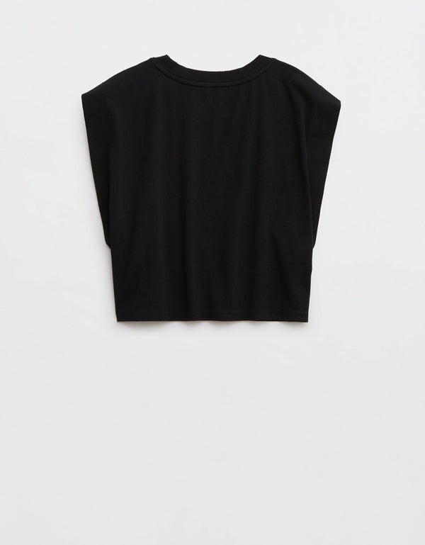 Camiseta cuello redondo algodón Aerie - Negro
