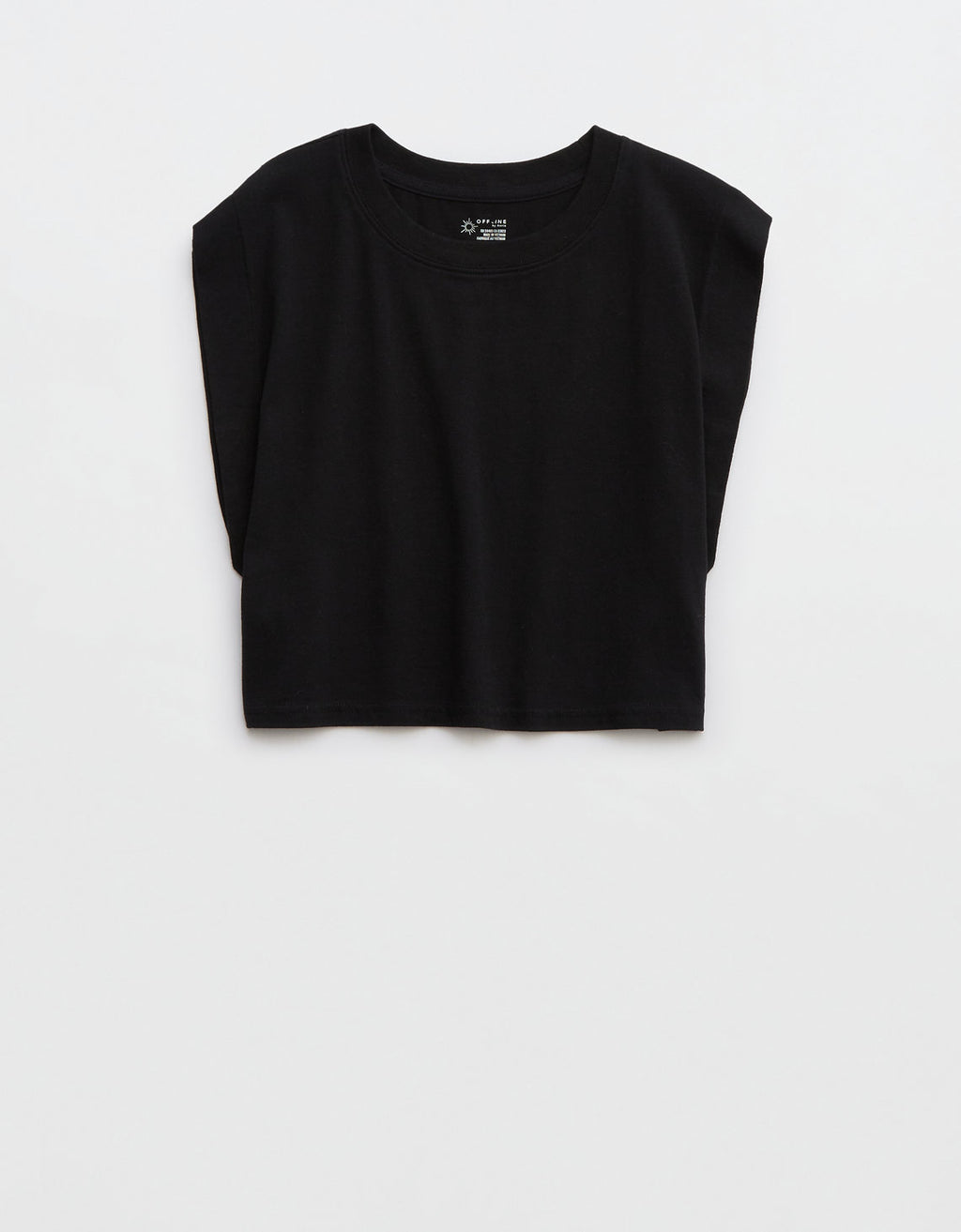 Camiseta cuello redondo algodón Aerie - Negro 2161_1426_073_f