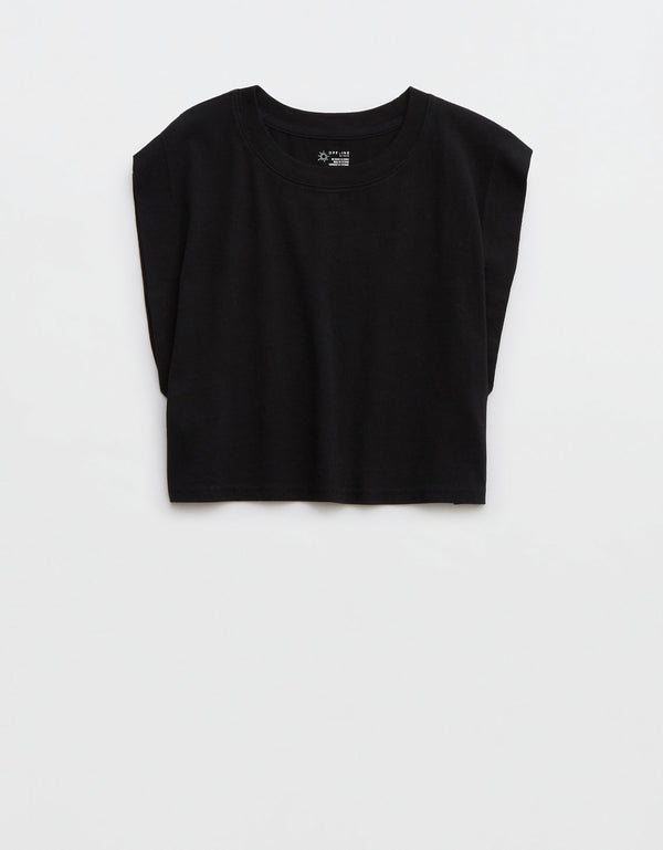 Camiseta cuello redondo algodón Aerie - Negro