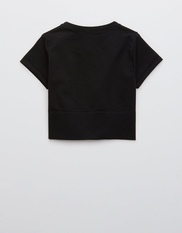 Camiseta corta sin costuras Mujer Offline - Negro