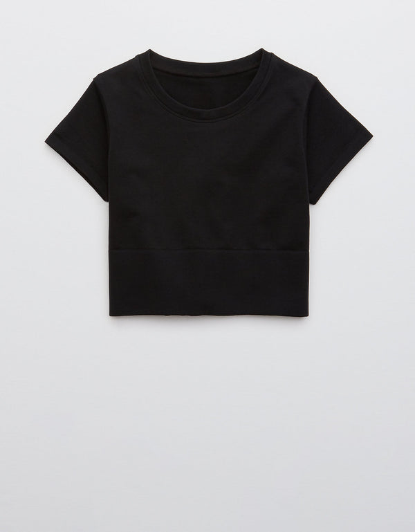 Camiseta corta sin costuras Mujer Offline - Negro