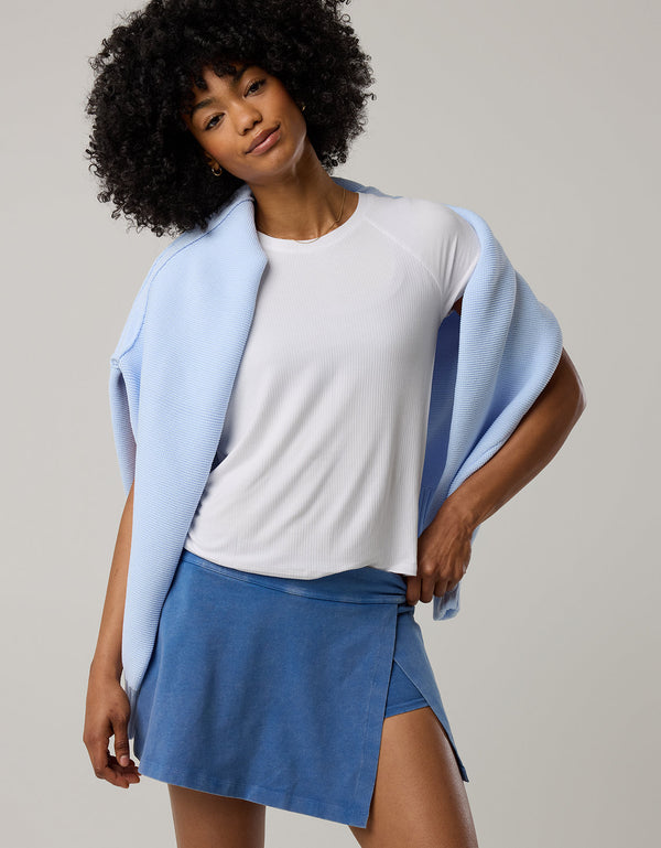 OFFLINE By Aerie Thumbs Up T-Shirt en Punto Elástico - Blanco