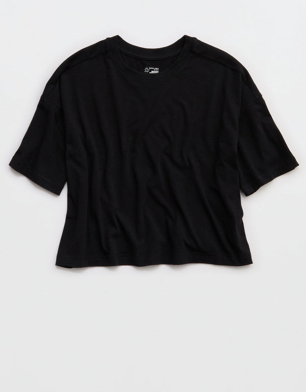 Camiseta recortada para estiramiento de Offline by Aerie - Negro