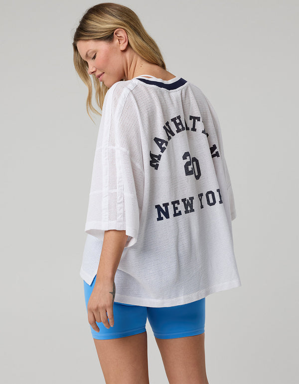 Camiseta OFFLINE manga corta de malla By Aerie - Blanco