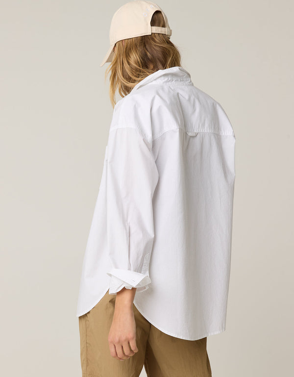 Camisa Manga Larga con botones Mujer Aerie - Blanco