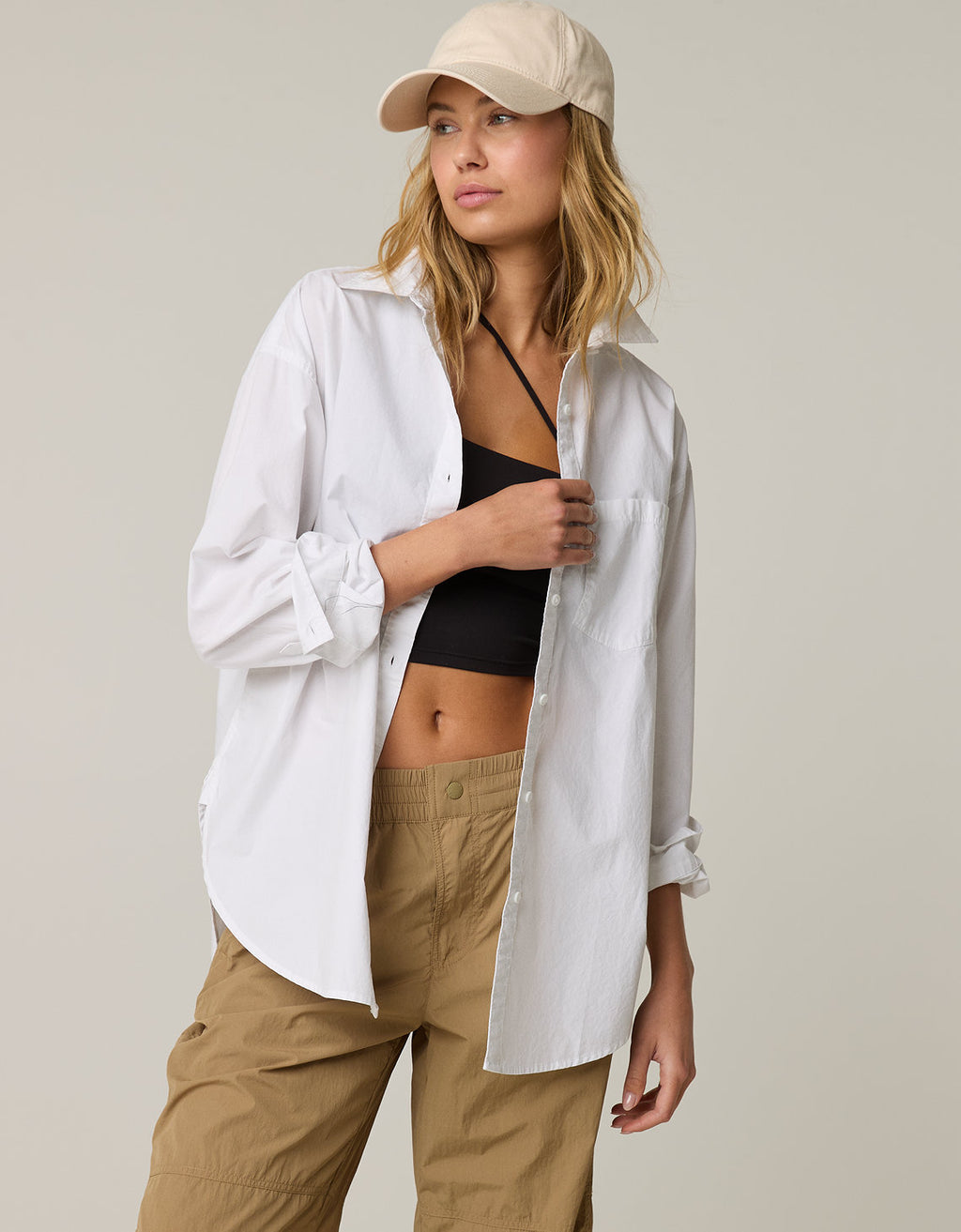 Camisa Manga Larga con botones Mujer Aerie - Blanco 2162_1767_100_of