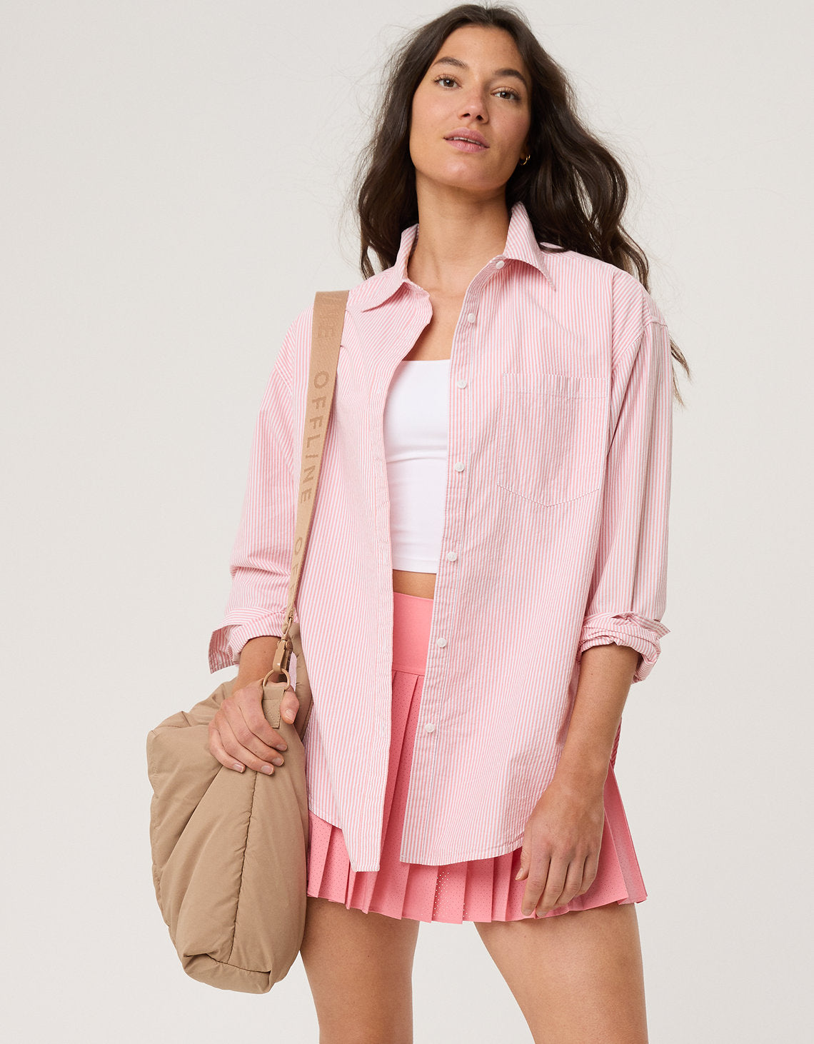 Camisa Manga Larga con botones Mujer Aerie - Rojo 2162_1767_684_of