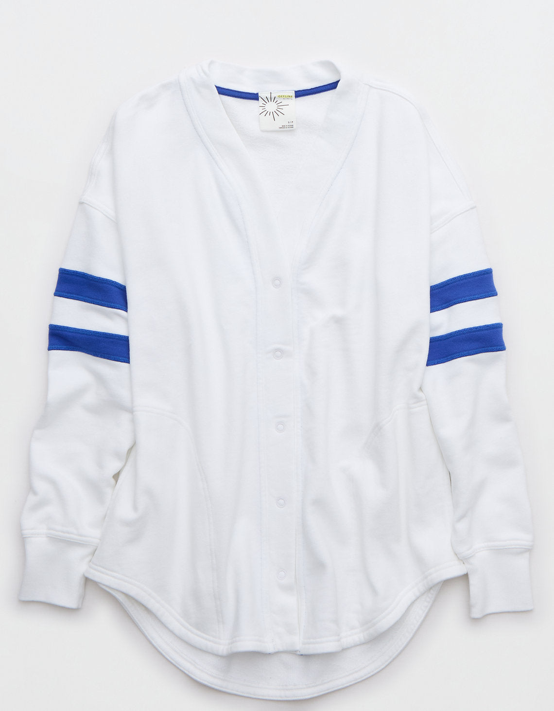 Buzo Tipo Béisbol cuello V Manga Larga Mujer Aerie - Blanco 2164_1775_100_f