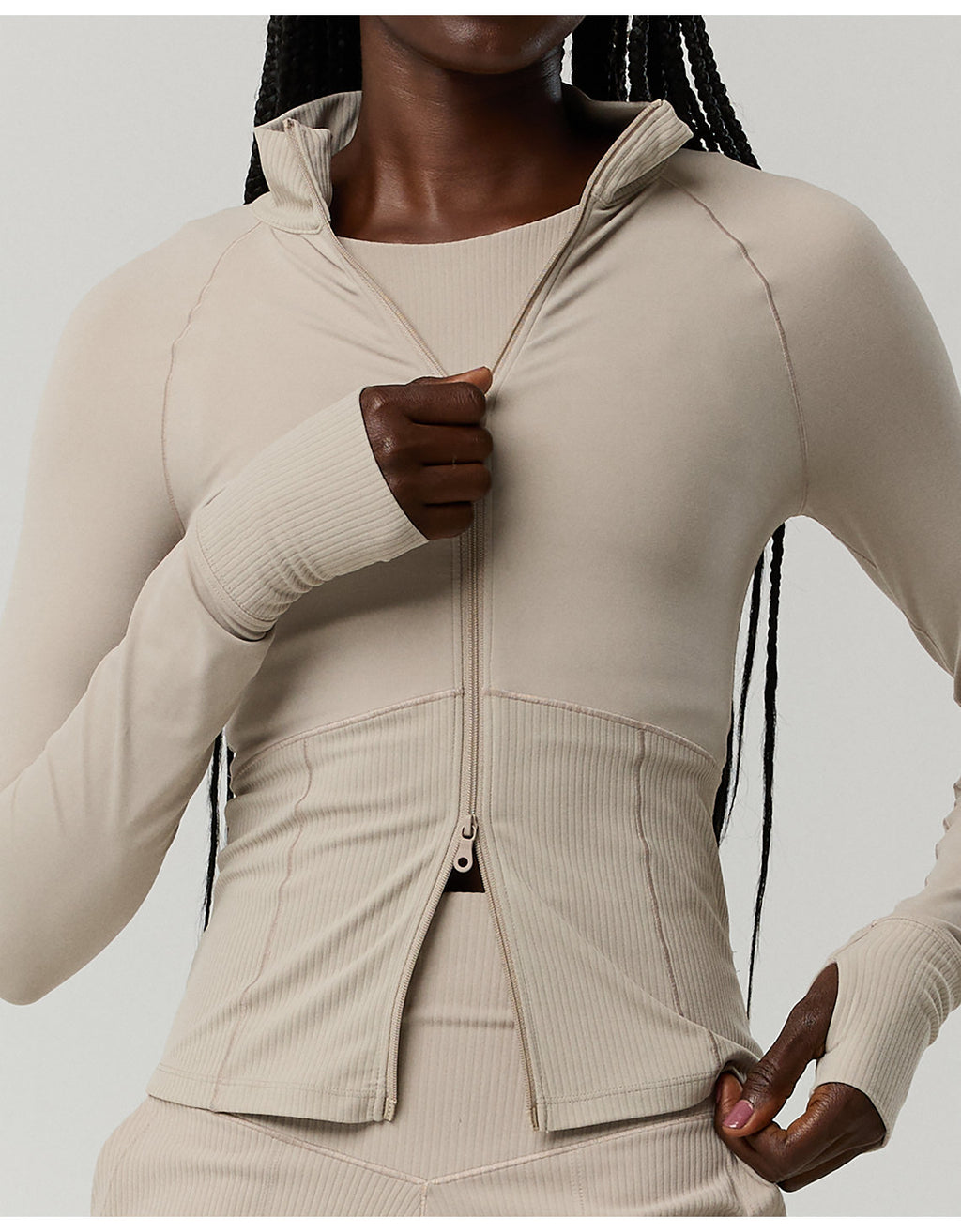 OFFLINE Por Aerie Chaqueta con Cierre Completo Real Me - Blanco 2168_2032_021_of