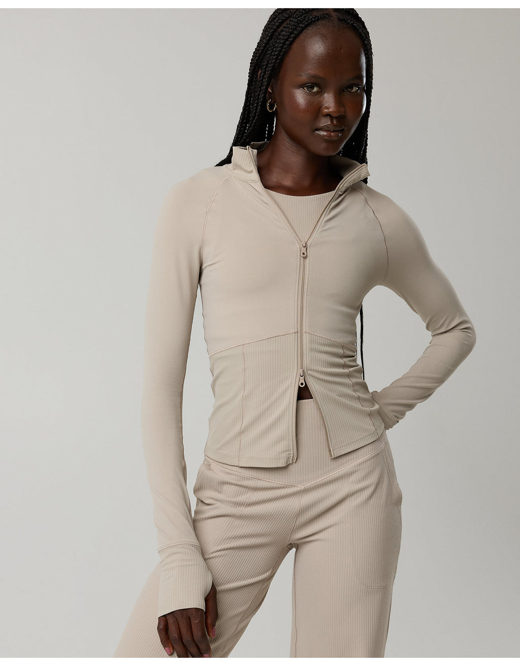 OFFLINE Por Aerie Chaqueta con Cierre Completo Real Me - Blanco 2168_2032_021_os