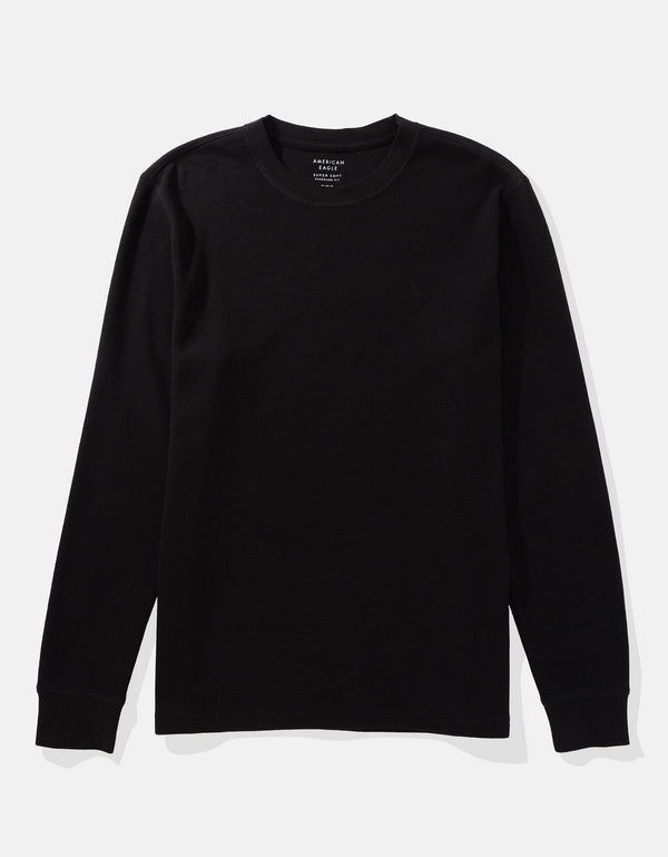 Camiseta Manga Larga cuello redondo Hombre AE - Negro