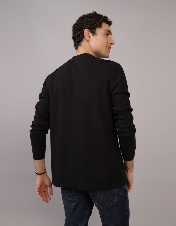 Camiseta Manga Larga cuello redondo Hombre AE - Negro