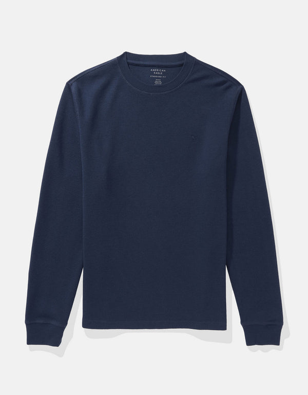 Camiseta Thermal Manga Larga Ae - Azul