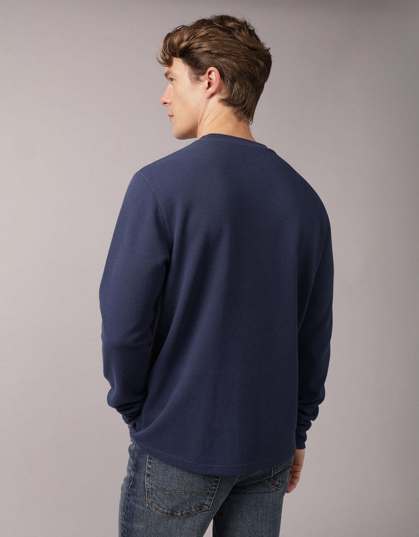 Camiseta Thermal Manga Larga Ae - Azul
