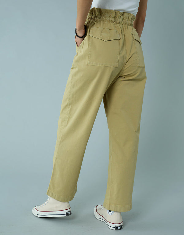 Pantalón stovepipe bota recta de mujer AE - Caqui