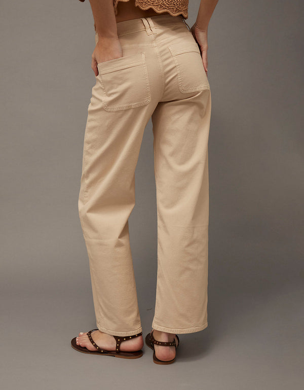 Jean AE Stretch de pierna recta de tiro alto. - Blanco