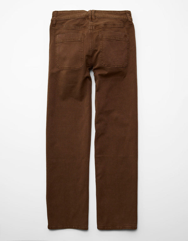 Jean AE Stretch de pierna recta de tiro alto. - Café