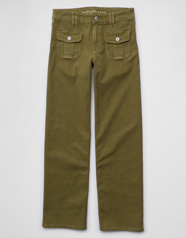 Jean AE Stretch de pierna recta de tiro alto. - Verde