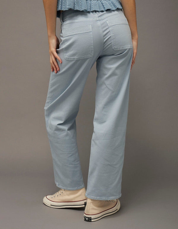 Jean AE Stretch de pierna recta de tiro alto. - Azul