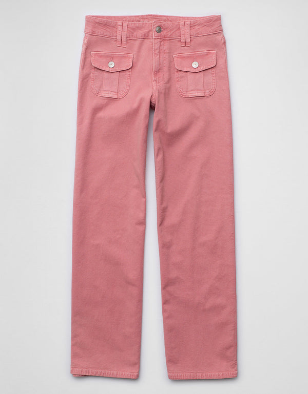 Jean AE Stretch de pierna recta de tiro alto. - Rosa