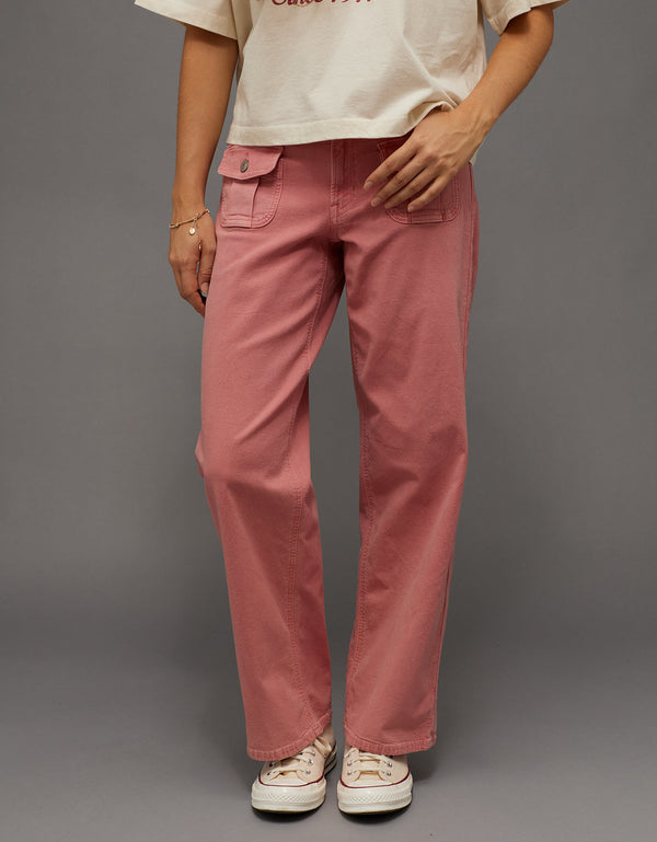 Jean AE Stretch de pierna recta de tiro alto. - Rosa
