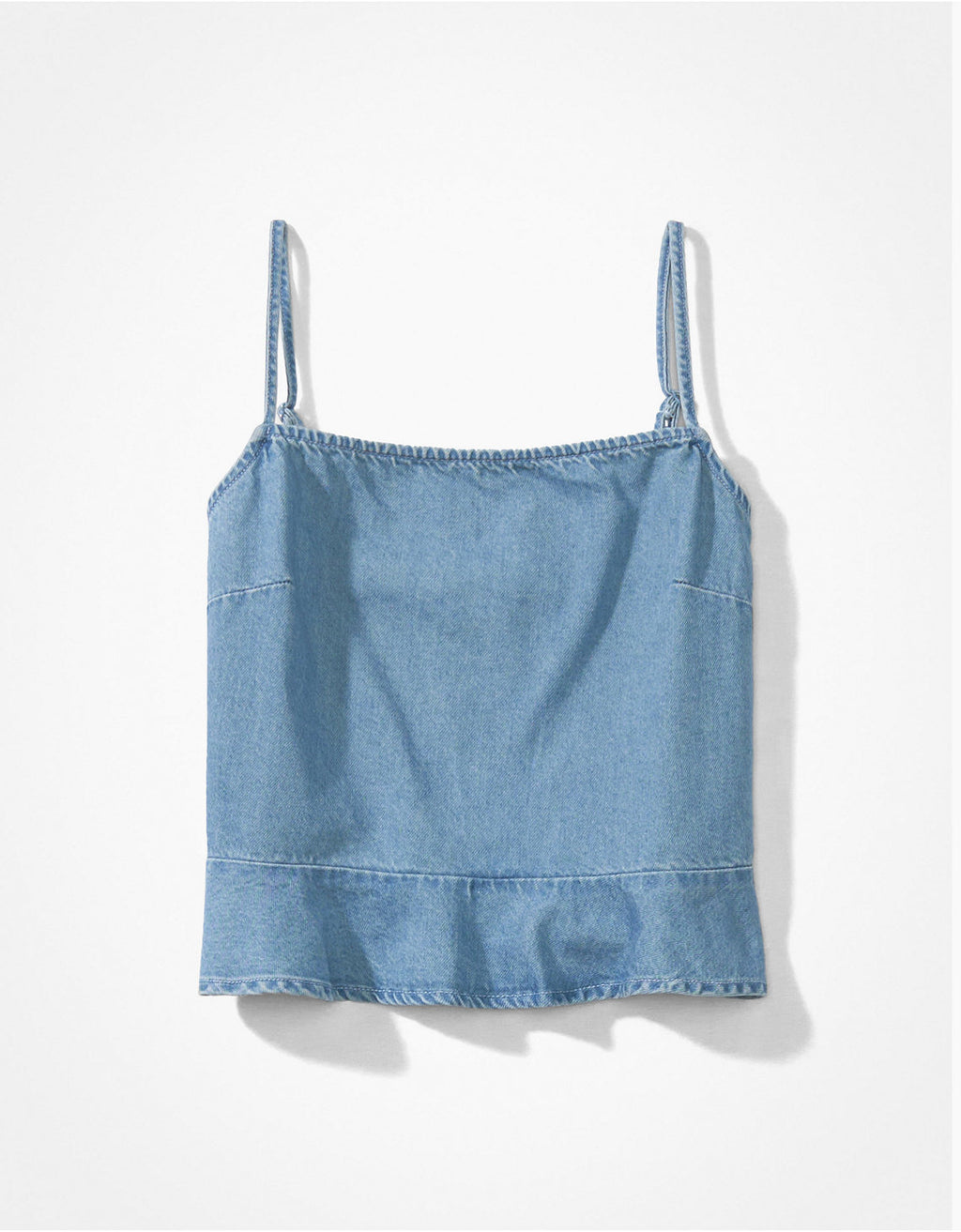 Camiseta AE de denim con escote cuadrado - Azul 2351_5121_401_f