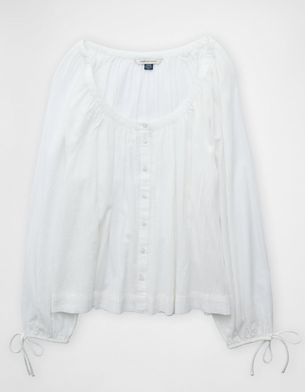 Blusa de Botones con Mangas de Lazo para Mujer - Blanco 2351_6135_100_f