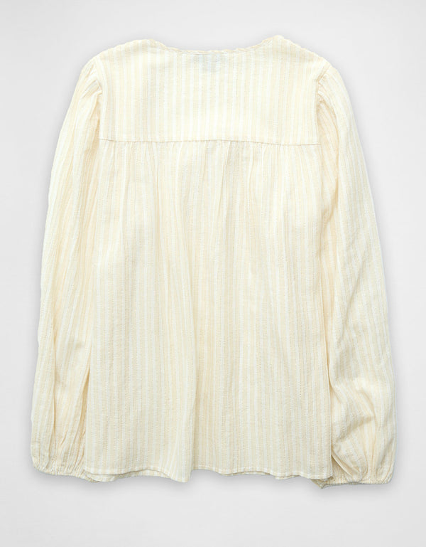 Blusa de manga larga con pliegues - Generico