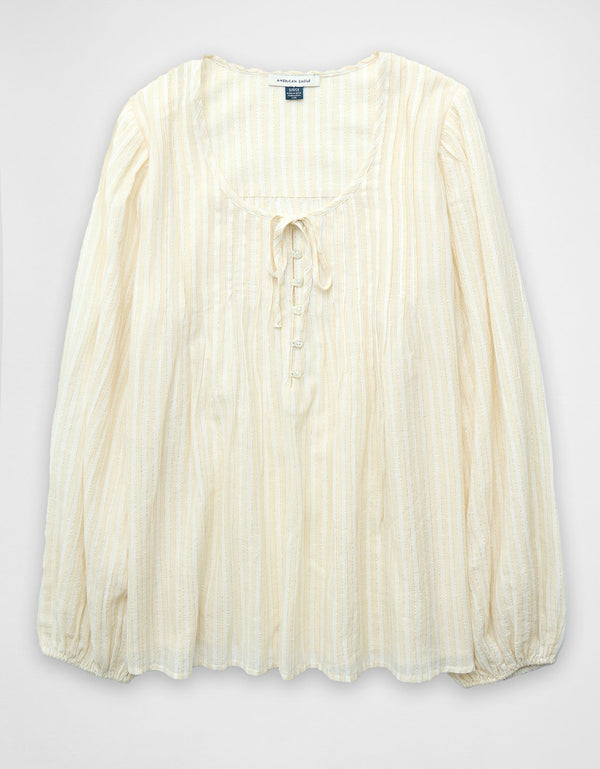 Blusa de manga larga con pliegues - Generico
