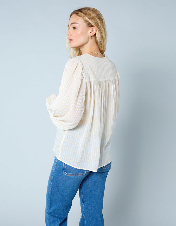 Blusa de manga larga con pliegues - Generico