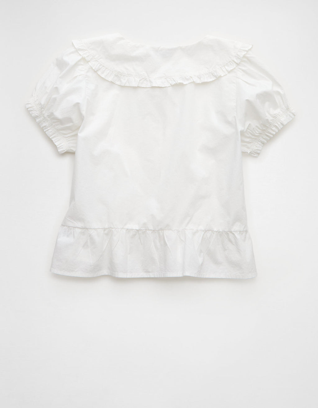 Blusa con cuello, mangas abullonadas y lazo delantero Ae - Blanco 2351_6324_100_b