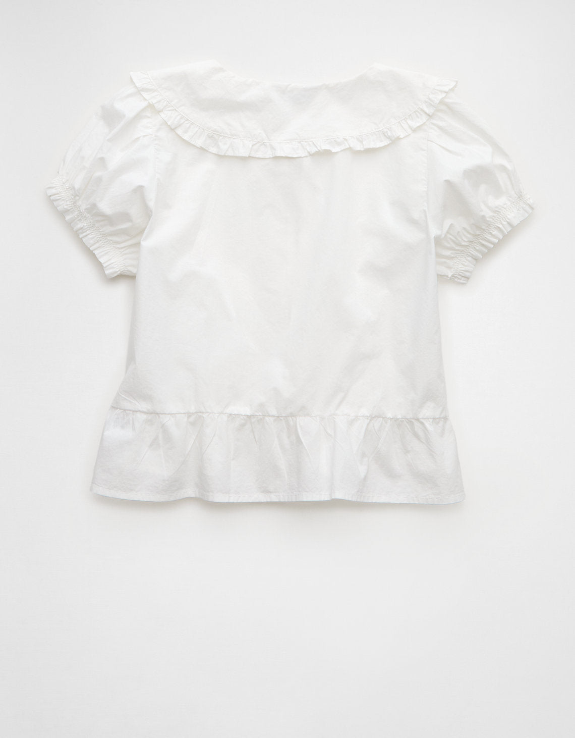 Blusa con cuello, mangas abullonadas y lazo delantero Ae - Blanco 2351_6324_100_b