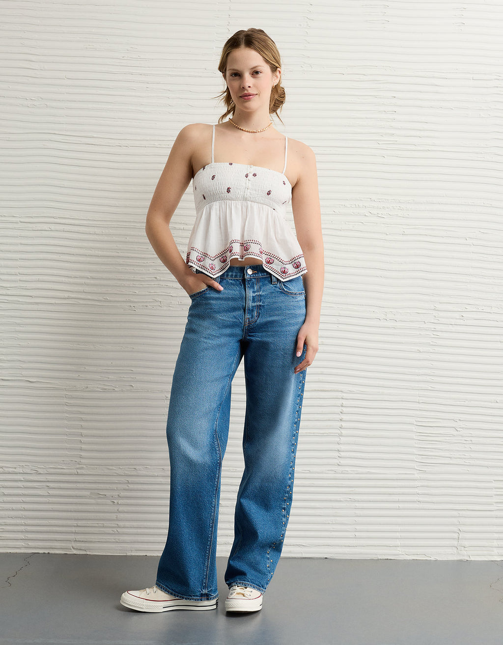 Top de tirantes estilo babydoll con fruncido - Generico 2351_6417_106_os
