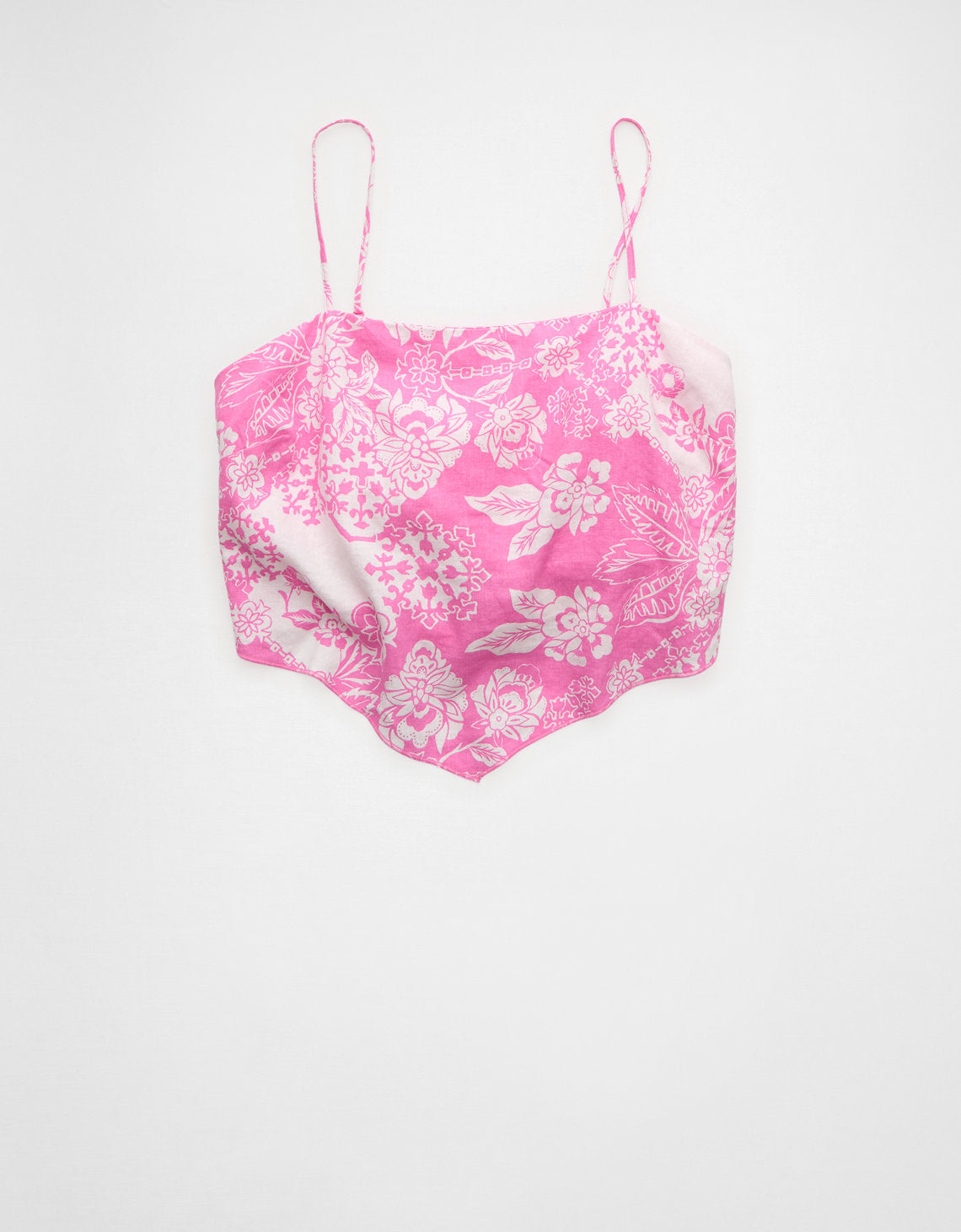 Top de bandana de mezcla de lino - Rosa 2351_6775_615_f