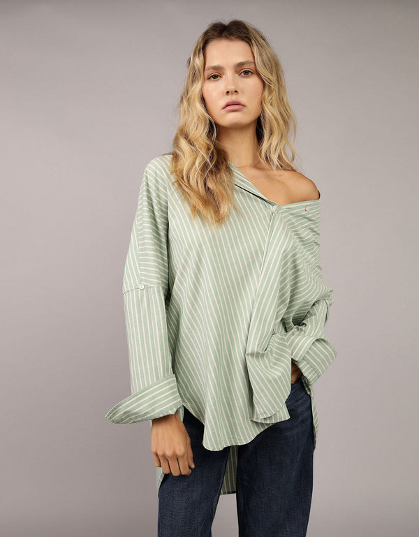 Camisa AE manga larga para mujer - Verde
