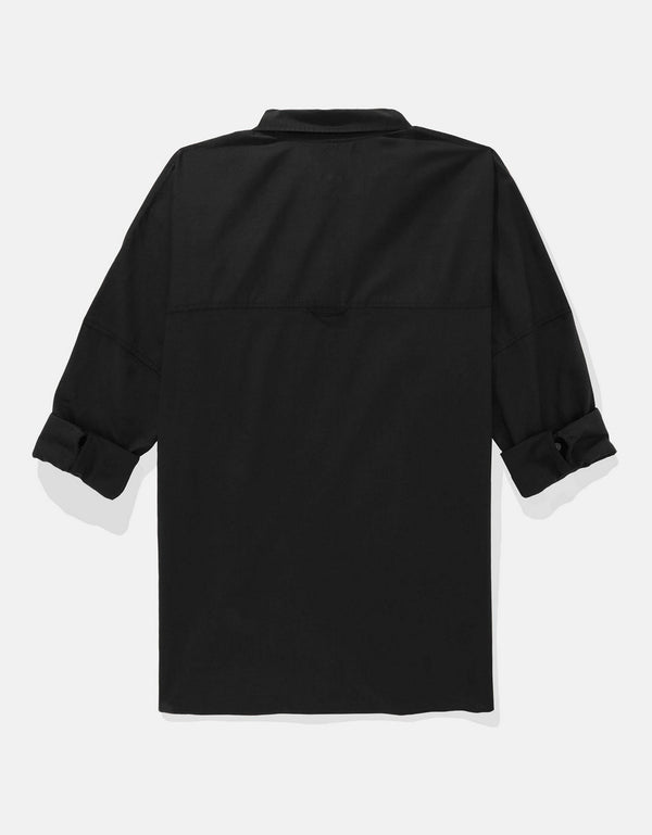 Camisa AE manga larga para mujer - Negro
