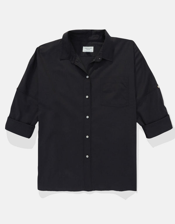 Camisa AE manga larga para mujer - Negro