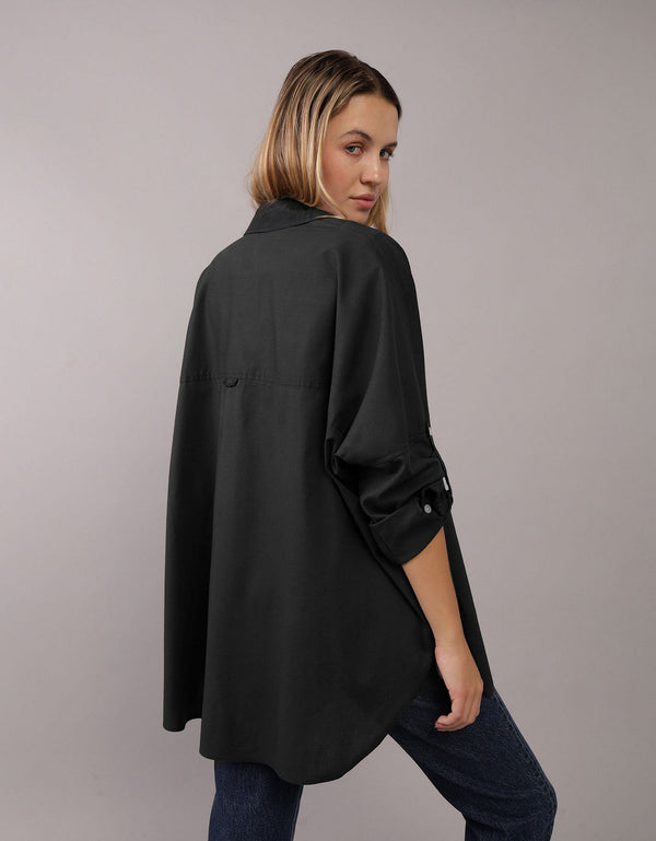 Camisa AE manga larga para mujer - Negro