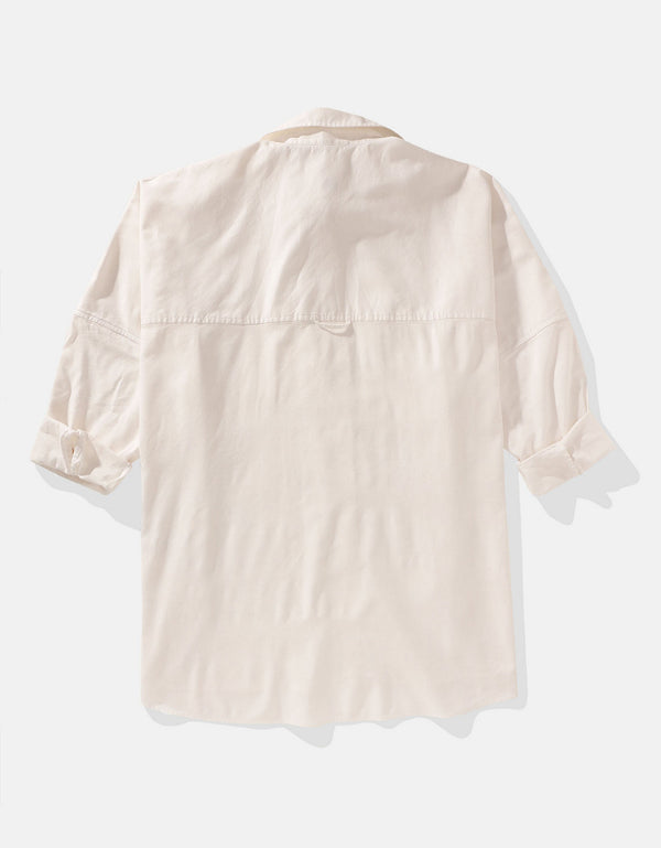 Camisa AE manga larga para mujer - Blanco