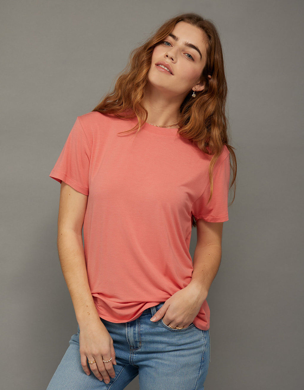 Camiseta Soft & Sexy cuello redondo Ae - Rosa 2370_1561_199_of