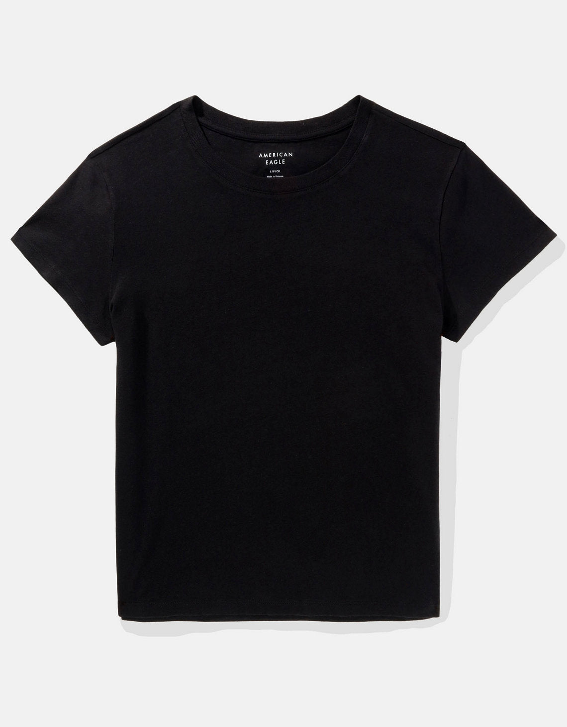 Camiseta Básica Manga Corta Mujer AE - Negro 2370_9465_001_f