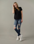 Camiseta Básica Manga Corta Mujer AE - Negro 2370_9465_001_of