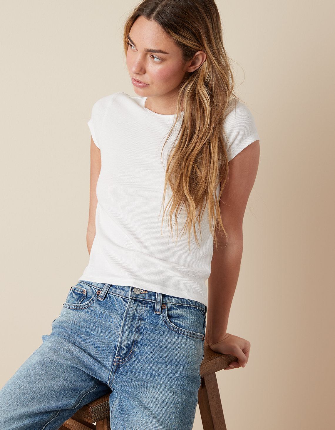 Camiseta favorita Ae cuello en V - Blanco 2370_9472_100_of