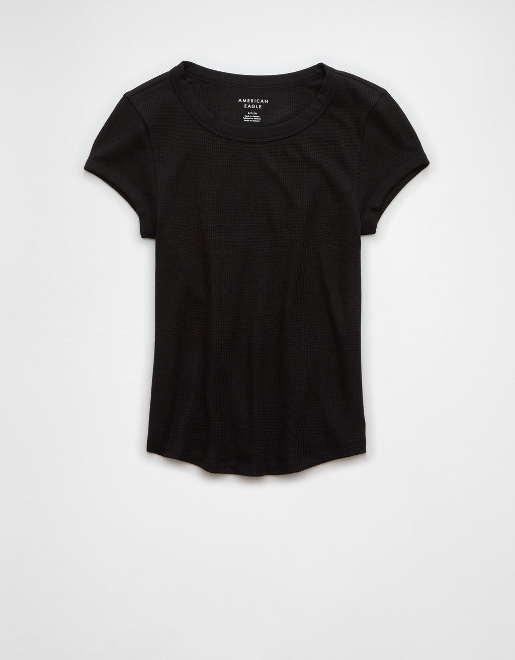 Camiseta AE cuello redondo manga corta para mujer - Negro 2370_9647_001_f