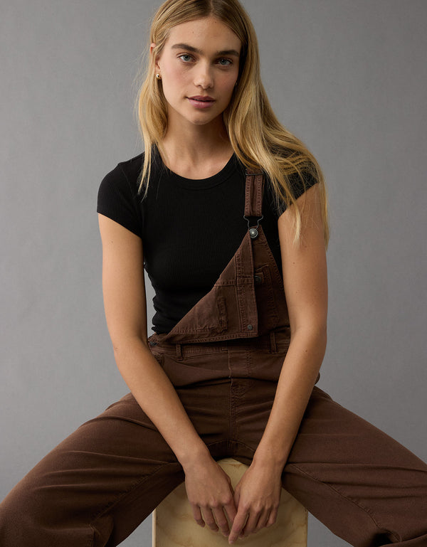 Camiseta AE cuello redondo manga corta para mujer - Negro