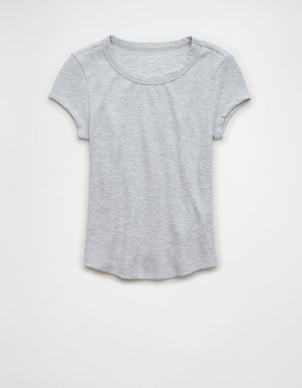 Camiseta AE cuello redondo manga corta para mujer - Gris