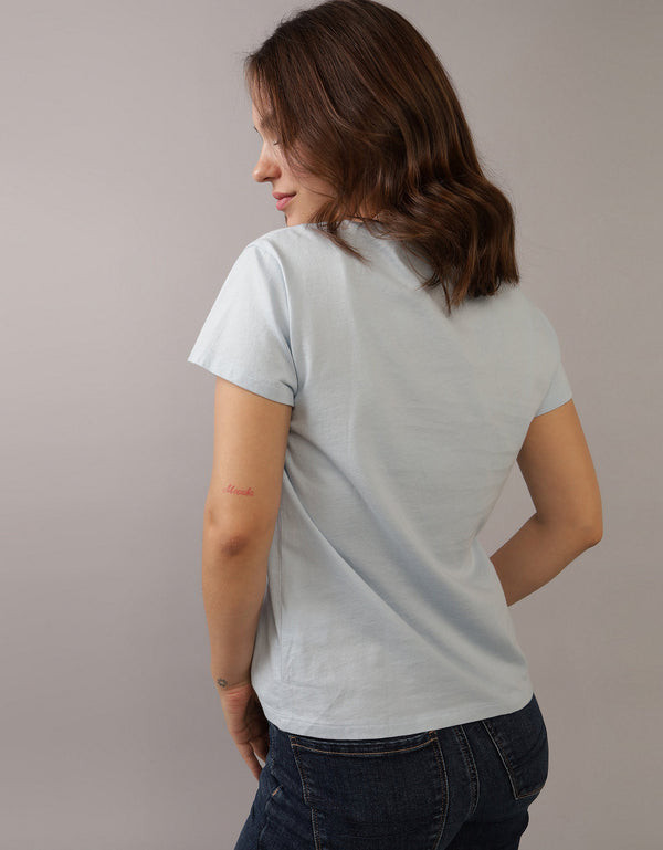 Camiseta Básica Manga Corta Mujer AE - Azul