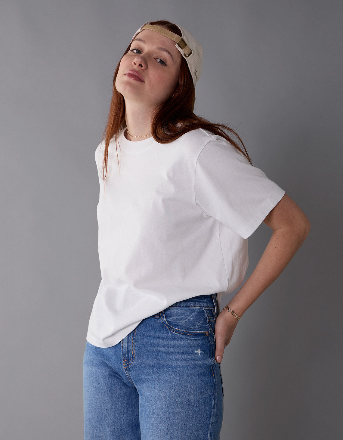 Camiseta básica de mujer AE - Blanco 2370_9998_100_of
