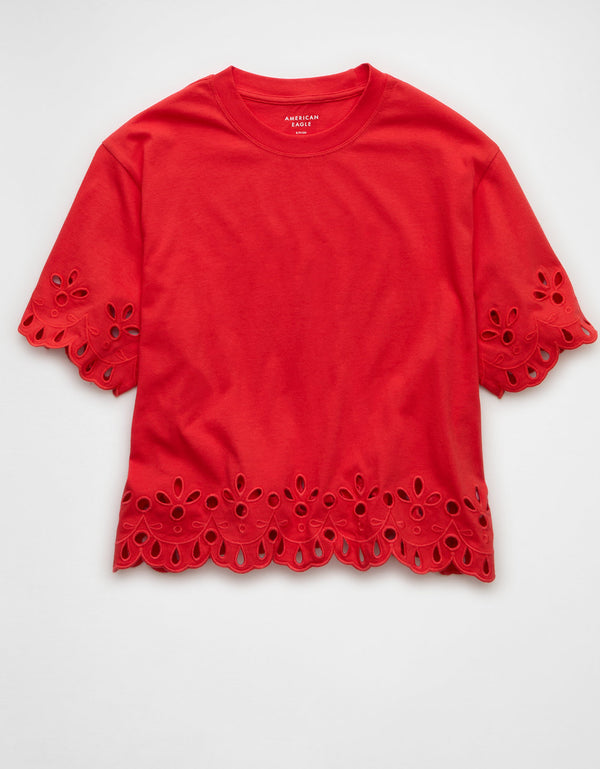 Camiseta Boxy Oversized con Ojal Ae - Generico